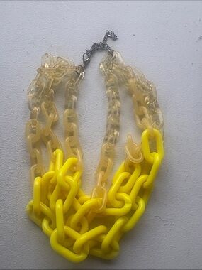 BaubleBar Yellow & Clear Chunky Link Necklace